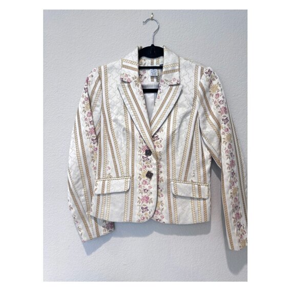Evelyn Vintage Gold Floral Blazer - Picture 1 of 5